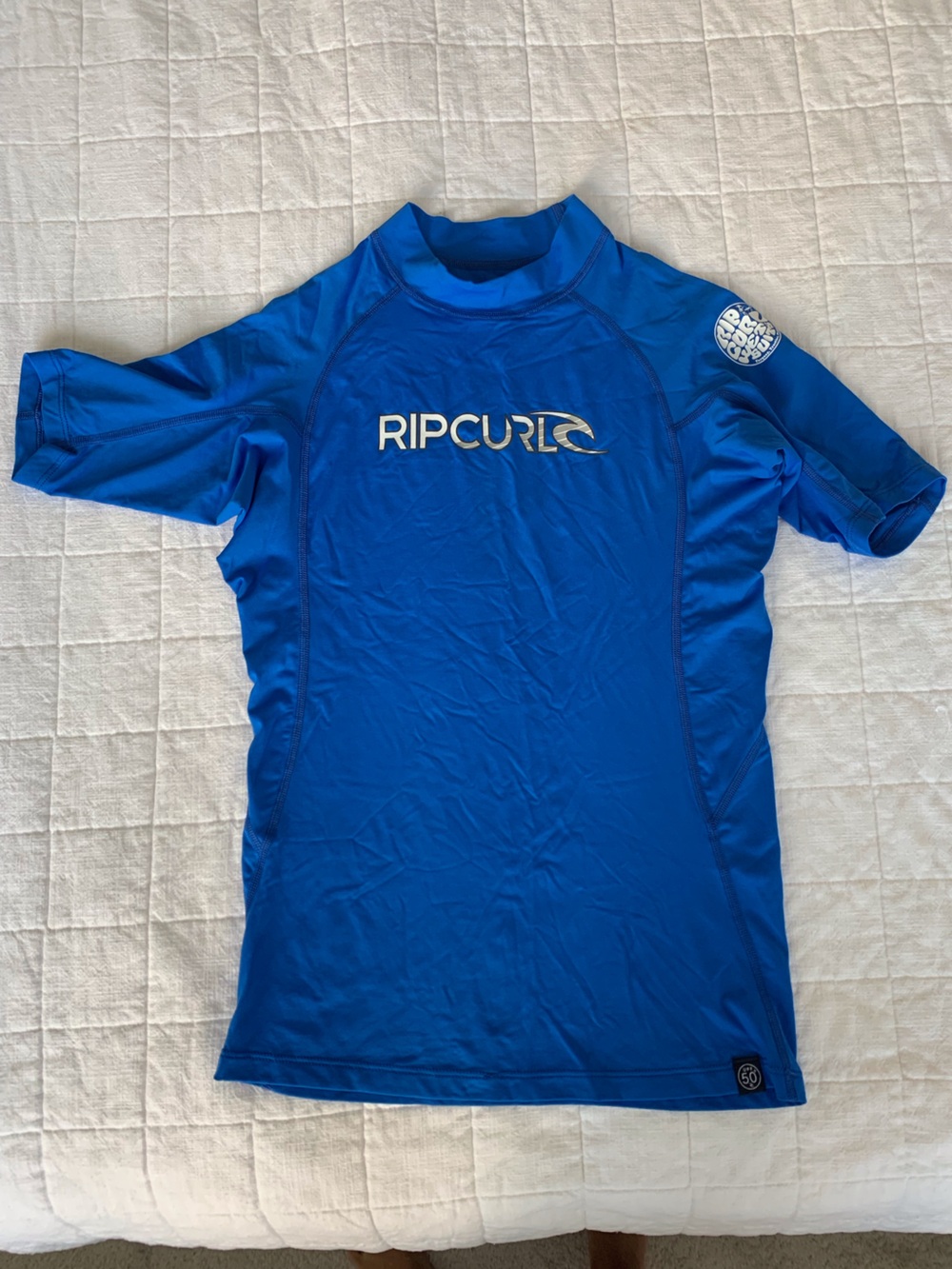 Rip Curl Kids Blue Short-Sleeve Rash Guard One-Piece
